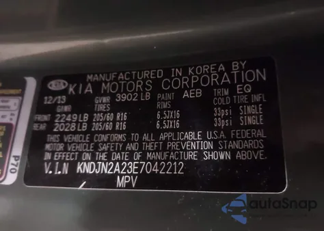 2014 Kia Soul z USA, uszkodzony, nr VIN KNDJN2A23E7042212